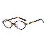ULELA DIKML Retro-Brillenrahmen ohne Sehstärke für Damen, ovale, kleine Sonnenbrille für Damen und Herren, modische Retro-90er-Vintage-Brille, Braun
