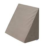 Badum - Rückenkissen - Keilkissen Bett - 60 x 50 x 30 cm - mit Schicht aus Memory Foam, Bezug Abnehmabar & Waschbar - Lesekissen, Matratzenkeil, Ergonomisches Kissen - Braun