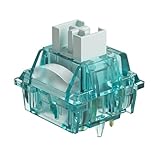 Akko Creamy Cyan-Tastaturschalter, Clicky-Schalter, mit LED-Diffusor für hintergrundbeleuchtete mechanische Tastatur, 5-polige 50gf-vorgeschmierte Schalter, MX-Tastenschalter(45 Stück, Creamy Cyan)