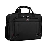 Wenger 600649 PROSPECTUS 16 Inch Laptop Briefcase, Padded Laptop Compartment with iPad/Tablet/eReader Pocket in Black {15 Litre}