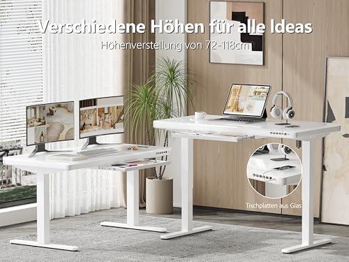 Meinen ersten Eindruck vom Homall Glas Schreibtisch – eine Höhenverstellung für mehr Kreativität