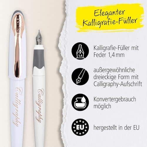 Es klingt, als ob die Rezensionen zu den Füllfederhaltern sehr positiv sind, besonders im Hinblick auf das Schreiben von Kurrent und Kalligraphie. Der Füller scheint eine angenehme Ergonomie und ein ansprechendes Design zu bieten, was für viele Nutzer wichtig ist, insbesondere wenn sie länger schreiben müssen. Hier sind einige wichtige Punkte, die für Autoren und Schreiber von Interesse sein könnten:
### Vorzüge des Füllfederhalters:
1. **Ergonomisches Design**: Viele Nutzer schätzen die ergonomische Dreiecksform, die angenehmes Schreiben fördert und Ermüdung der Hand verringert.
2. **Schreibgefühl**: Die Meinungen sind überwiegend positiv bezüglich des Schreibgefühls. Nutzer berichten von einem weichen, kratzfreien Schreiben, was für längeres Schreiben oder kreatives Arbeiten wichtig ist.
3. **Vielseitigkeit**: Der Füller kann sowohl von Linkshändern als auch Rechtshändern verwendet werden, was ihn für ein breites Publikum attraktiv macht.
4. **Optik**: Das ansprechende Design, insbesondere die Farbvarianten wie Black Rose und White Rose, heben sich hervor und sind auch für kreative Menschen wichtig, die Wert auf Ästhetik legen.
5. **Tintenkompatibilität**: Die Verwendung von Standard-Tintenpatronen macht den Füller praktisch, auch wenn einige Nutzer berichten, dass bestimmte Patronen Probleme bereiten können.
### Mögliche Verbesserungsbereiche:
1. **Federstärken**: Einige Nutzer wünschen sich eine schmalere Feder, um verschiedene Schreibstile oder Kalligraphien zu unterstützen.
2. **Patronenkompatibilität**: Es gibt Hinweise, dass bestimmte Tintenpatronen nicht perfekt passen, was zu kleinen Schwierigkeiten führen kann, die jedoch nicht gravierend sind.
### Fazit für Autoren:
Für Schriftsteller und Kreative, die viel Wert auf das Schreiben mit der Hand legen, könnte dieser Füller eine Überlegung wert sein. Die Möglichkeit, in Kalligraphie oder Kurrent zu schreiben, bietet nicht nur eine kreative Ausdrucksform, sondern hat auch etwas Nostalgisches und Ästhetisches. Angesichts der positiven Bewertungen könnte der Füller eine nützliche Ergänzung für jeden Schreibtisch sein und das Schreiben sowohl angenehmer als auch inspirierender machen